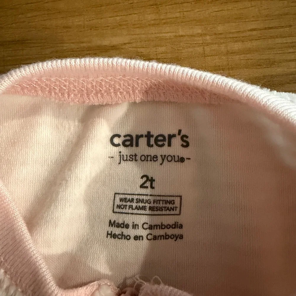 Carters Just One You Toddler Girls 2T Fleece Footed Pajamas Rainbow Sun Set 2pk